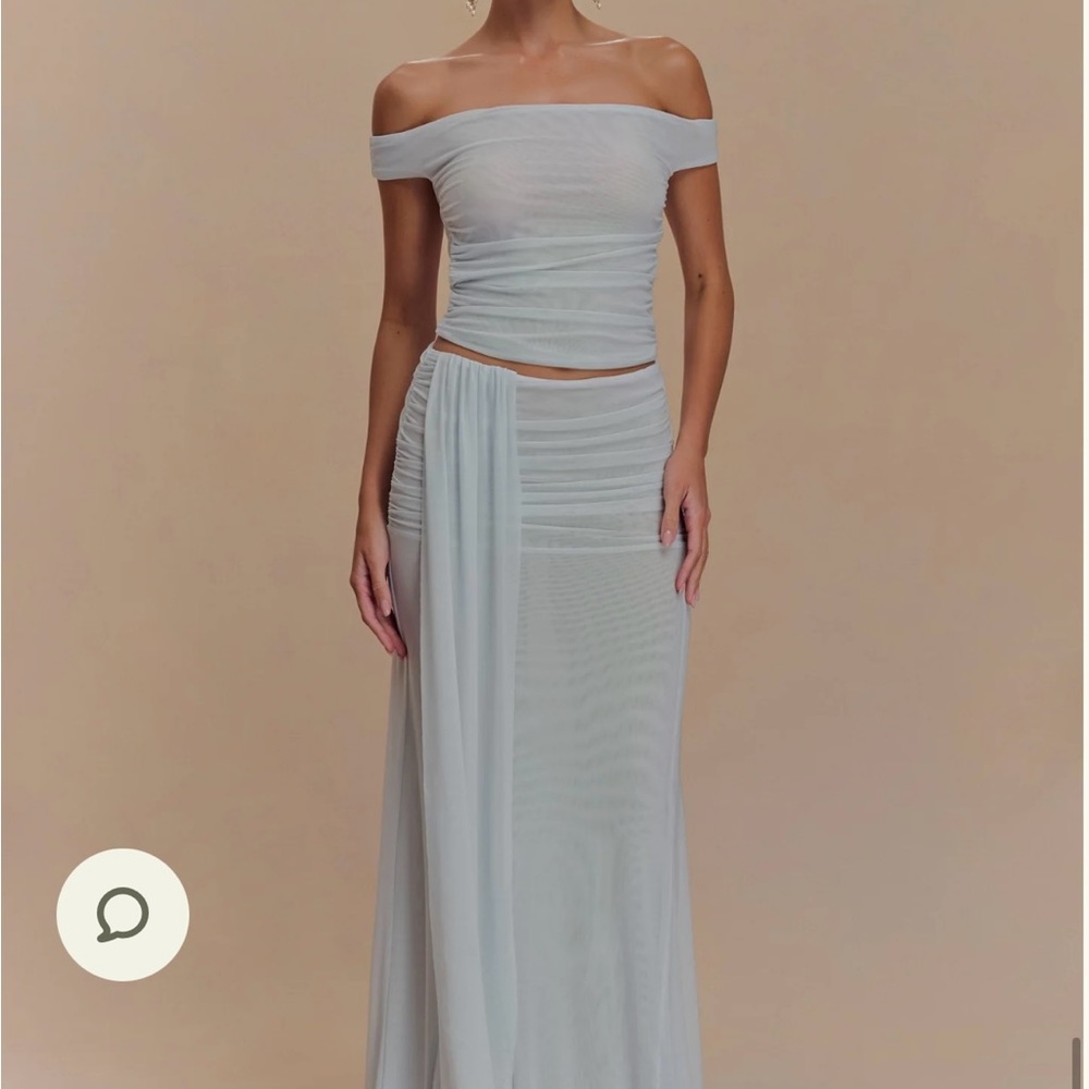 Meshki Off-Shoulder Set in Light Blue